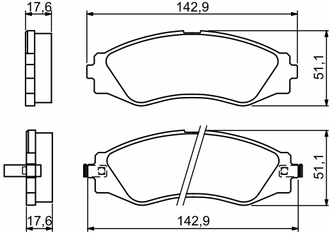 Дисковые тормозные колодки передние Bosch 0986494173 для HOLDEN, Daewoo, Chevrolet (4 шт.)