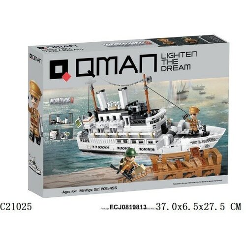 конструктор lego 75309 боевой корабль республики Конструктор C21025 QMAN Боевой корабль 455дет. в кор.