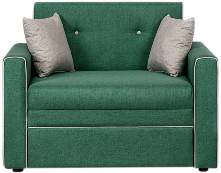 Кресло Нижегородмебель и К Найс выкатное зеленое / светло-сере 111x80x84 см - фотография № 2
