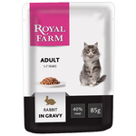 Влажный корм для кошек Royal Farm с кроликом 85 г (кусочки в соусе) - изображение