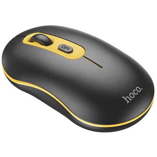 Мышь беспроводная HOCO GM21 Platinum оптическая цвет чёрный жёлтая вставка 51900₽