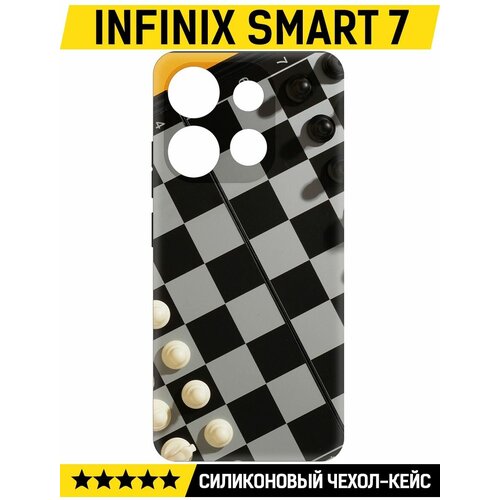 Чехол-накладка Krutoff Soft Case Шахматы для INFINIX Smart 7 черный чехол накладка krutoff soft case романтика для infinix smart 7 черный