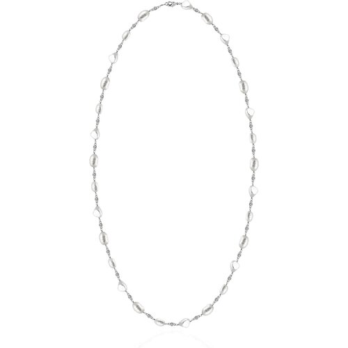 Колье LN ONE, жемчуг барочный, длина 85.5 см, белый кольцо с натуральным белым барочным жемчугом