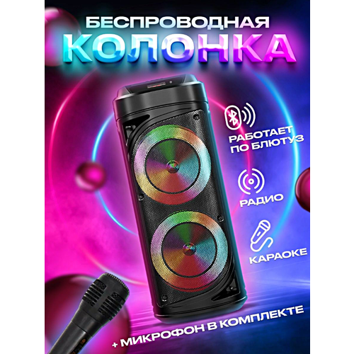 Беспроводная портативная Bluetooth колонка ZQS6212, 20Вт, пульт, микрофон, караоке, USB, AUX, micro SD, 3000 мАч, WinStreak