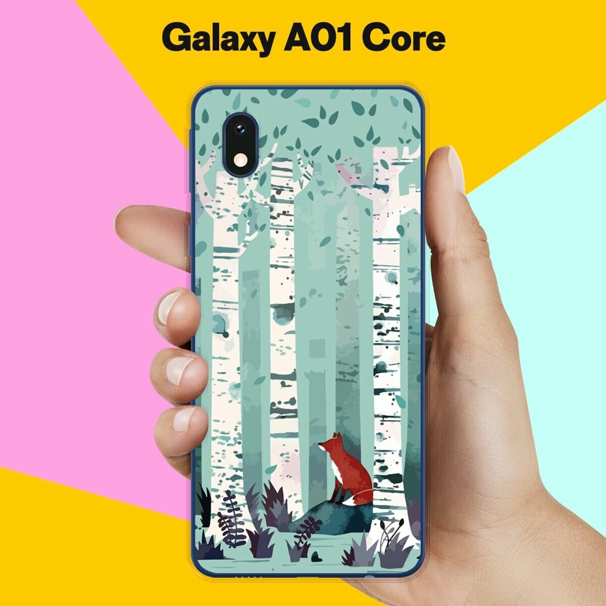 Силиконовый чехол на Samsung Galaxy A01 Core Лиса в лесу / для Самсунг Галакси А01 Кор