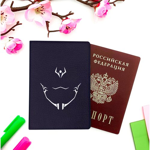 Обложка для паспорта Nezuko, черный, белый