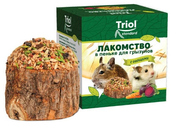 Лакомство в пеньке 70г с фруктами Triol standart, 3 шт.