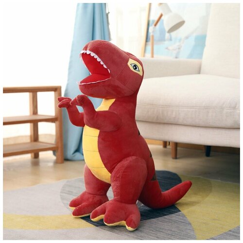 Мягкая игрушка динозавр 40 см красный