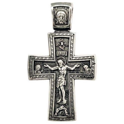 Крестик, серебро, 925 проба, чернение створка от складня деисус иоанн креститель 19 век