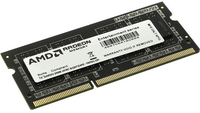 Оперативная память AMD DDR3 1600 МГц SODIMM CL11 R534G1601S1S-UG