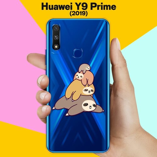 Силиконовый чехол 4 ленивца на Huawei Y9 Prime (2019)