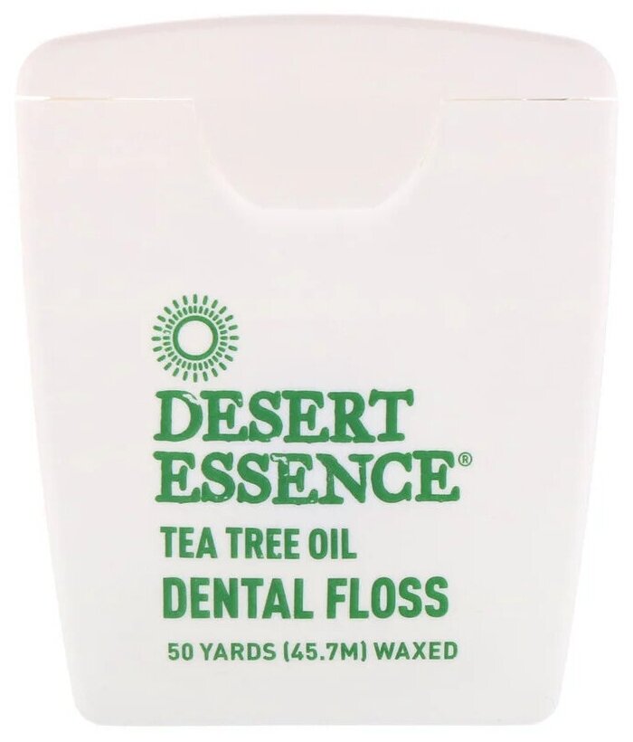 desert essence Зубная нить с маслом чайного дерева, вощеная, 45,7 м