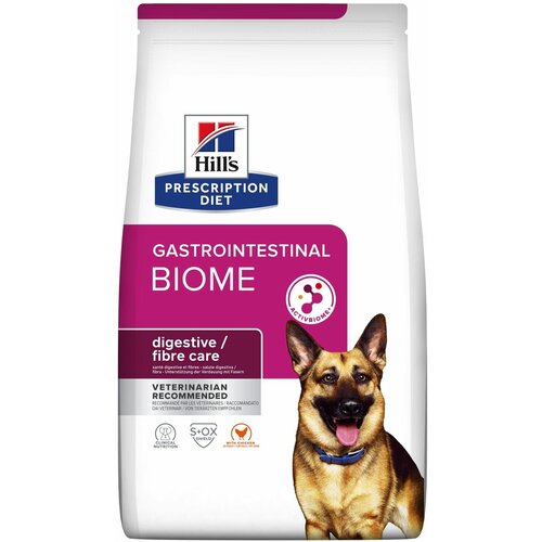 Сухой диетический корм для собак Hill's Prescription Diet Gastrointestinal Biome при расстройствах пищеварения и для заботы о микробиоме кишечника, c курицей, 1,5 кг