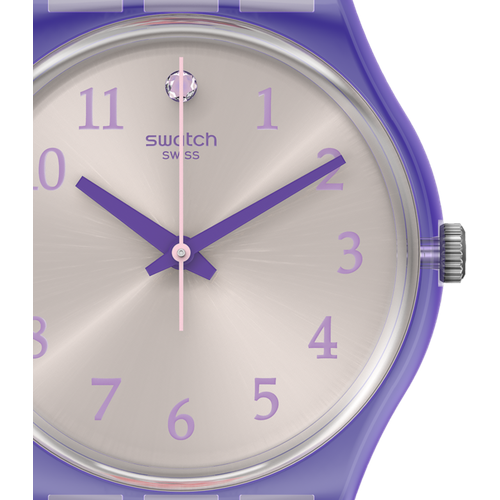 Наручные часы swatch, мультиколор, фиолетовый серьги банты с фиолетовым кристаллом claudio canzian