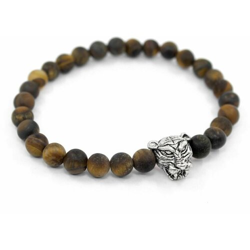 фото Handinsilver ( посеребриручку ) браслет из матового камня тигровый глаз 6мм с тигром