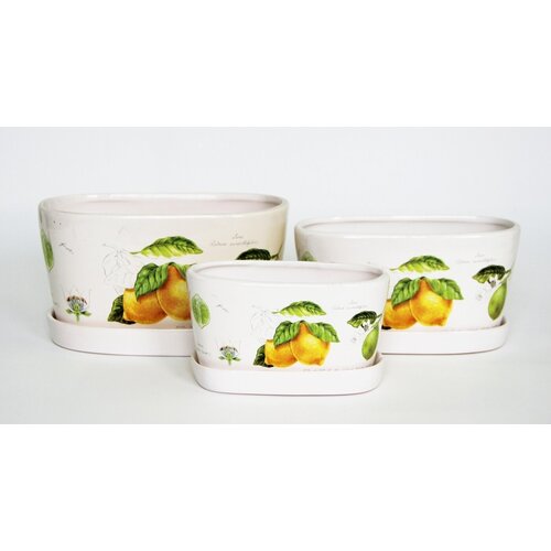 Горшок керамический набор 3 штуки (L-22/20/16см) KT-35390