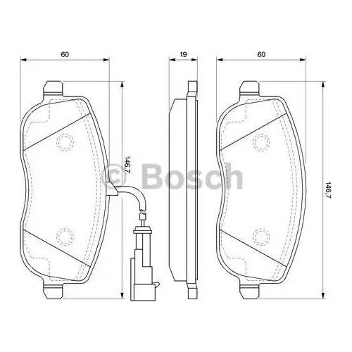 BOSCH 0986494068 Колодки тормозные дисковые передн FIAT: CROMA (194) 1.9 D Multijet/2.4 D Multijet 05-