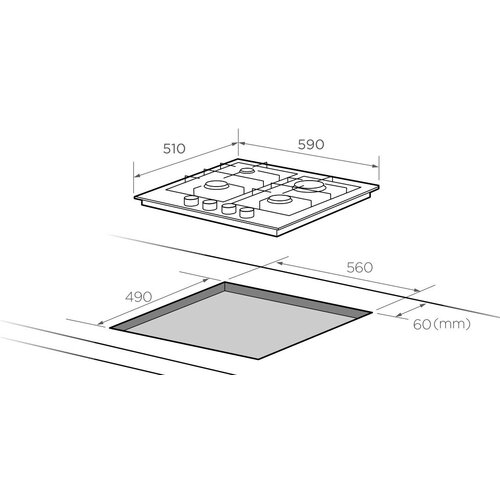 Газовая варочная панель Midea MG696TRGI-B бежевый 2443900₽