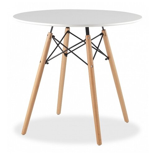 Стол кухонный STOOL GROUP Eames DSW, d: 80 см, коричневый/белый