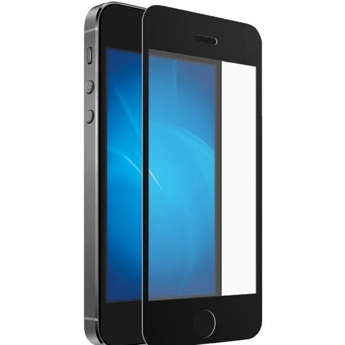 Защитное стекло 3D Tempered Glass для Apple iPhone 5 / iPhone 5S полный клей ( черная рамка )