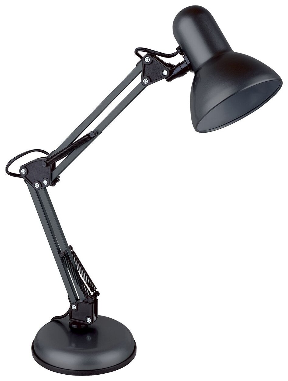 Лампа офисная Lucia Юниор 465 черная, E27, 40 Вт, цвет арматуры: черный, цвет плафона/абажура: черный