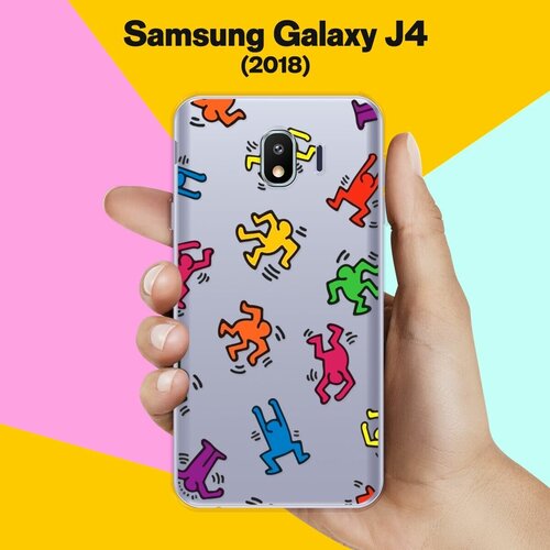 Силиконовый чехол на Samsung Galaxy J4 (2018) Человечки / для Самсунг Галакси Джей 4 2018 пластиковый чехол дигги поднятая рука на samsung galaxy j4 самсунг галакси джей 4
