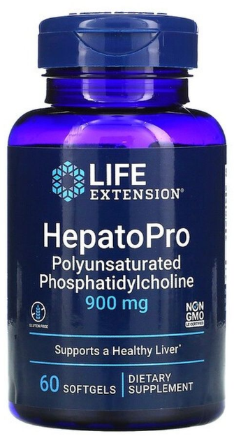 Фосфолипиды для поддержания нормального функционирования печени HepatoPro Life Extension 60 гелевых капсул