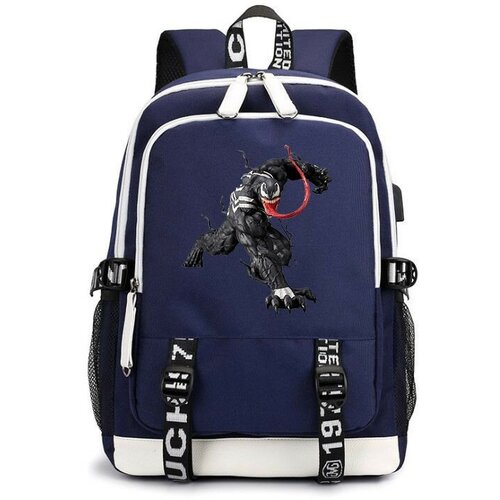 рюкзак веном spider man черный с usb портом 5 Рюкзак Веном (Spider man) синий с USB-портом №5