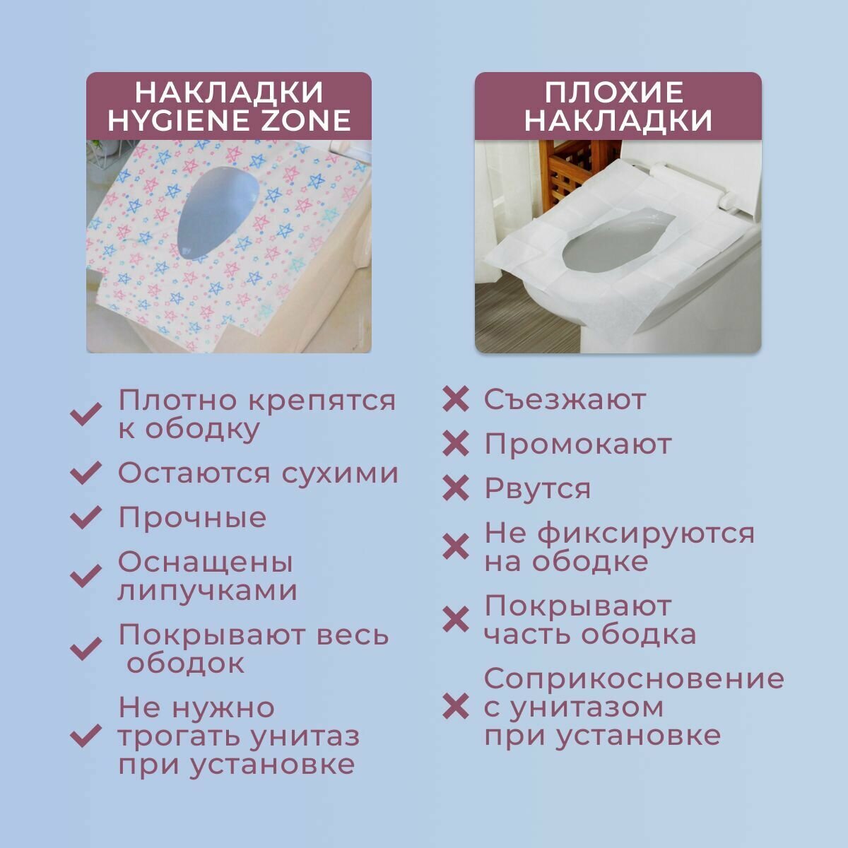 Картинки Накладки на унитаз одноразовые Hygiene Zone