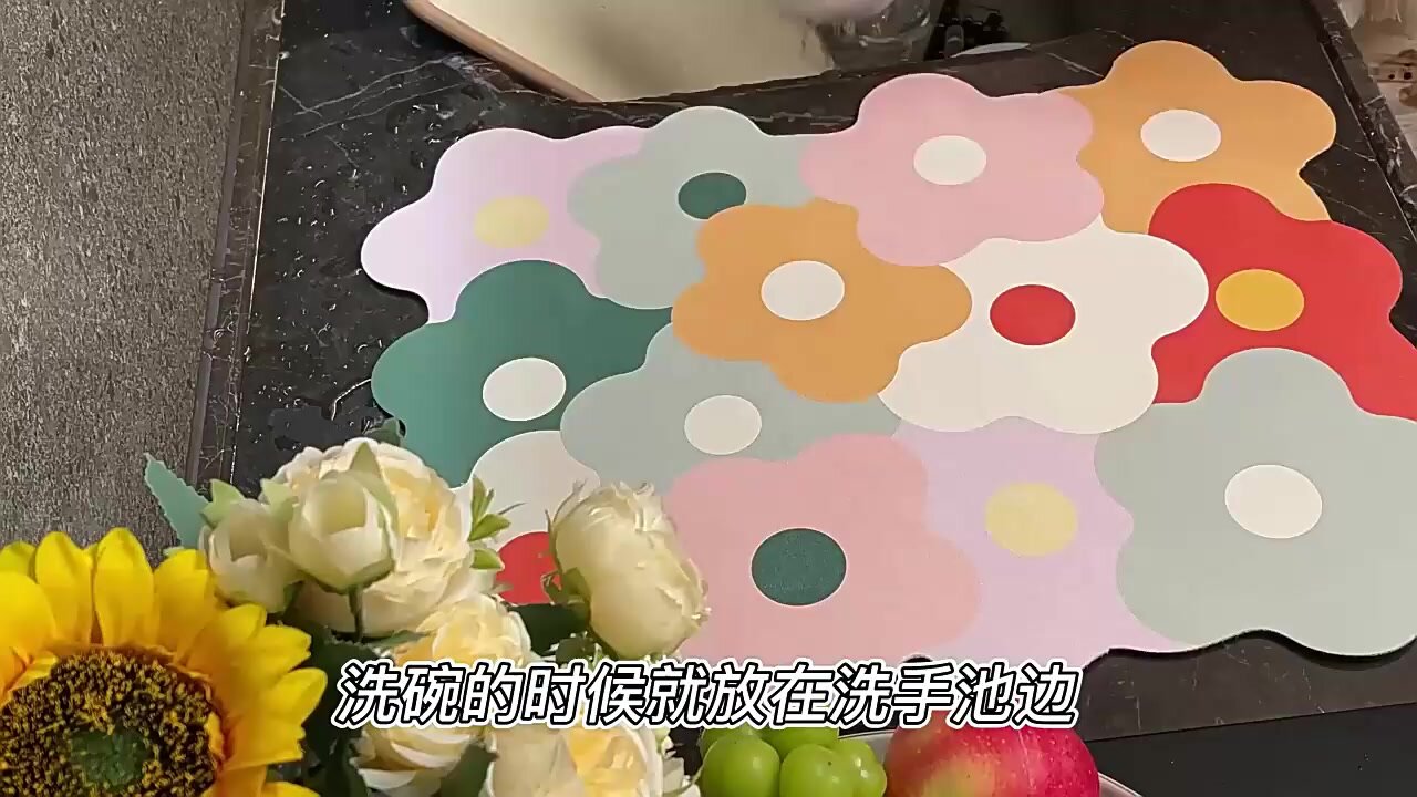 Коврик для сушки посуды / Сушилка для посуды / Впитывающий коврик 30x50, цвет желто-зеленый — фото 1