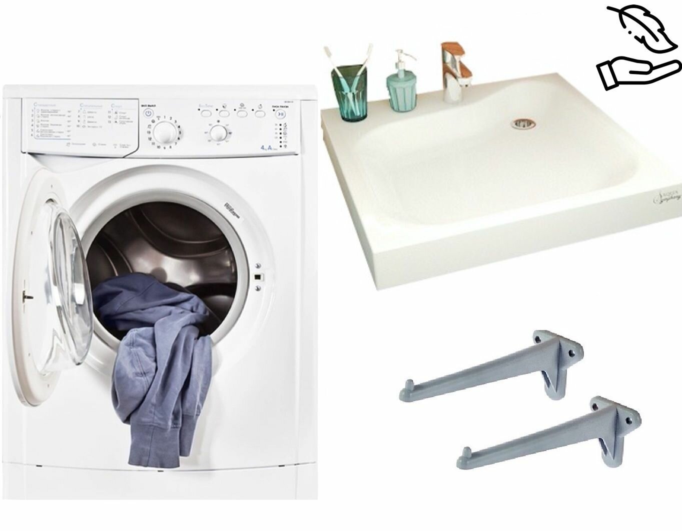 Стиральная машина Indesit IWUB 4105 с лёгкой раковиной Blues 50