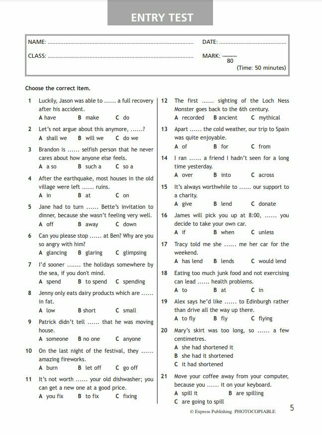 Spotlight 10: Test Booklet / Английский язык. Контрольные задания. 10 класс. Базовый уровень. (Английский в фокусе) — фото 1