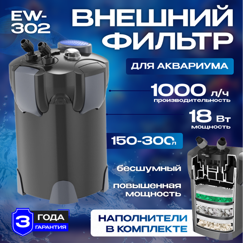 Внешний фильтр Akenori для аквариума, 18W, 1000 л/ч