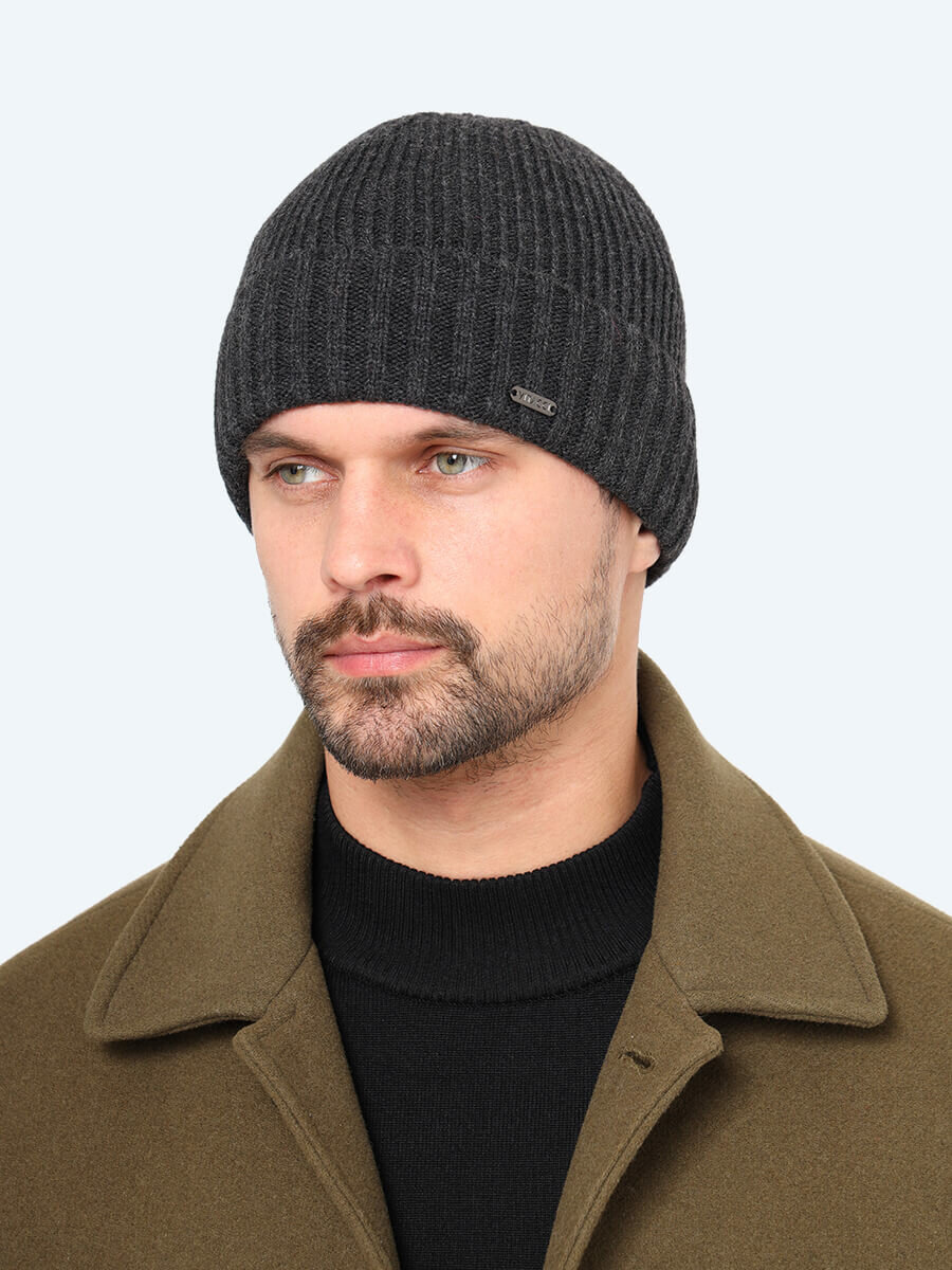 Шапка VITACCI для мужчин, размер OneSize, графитовый