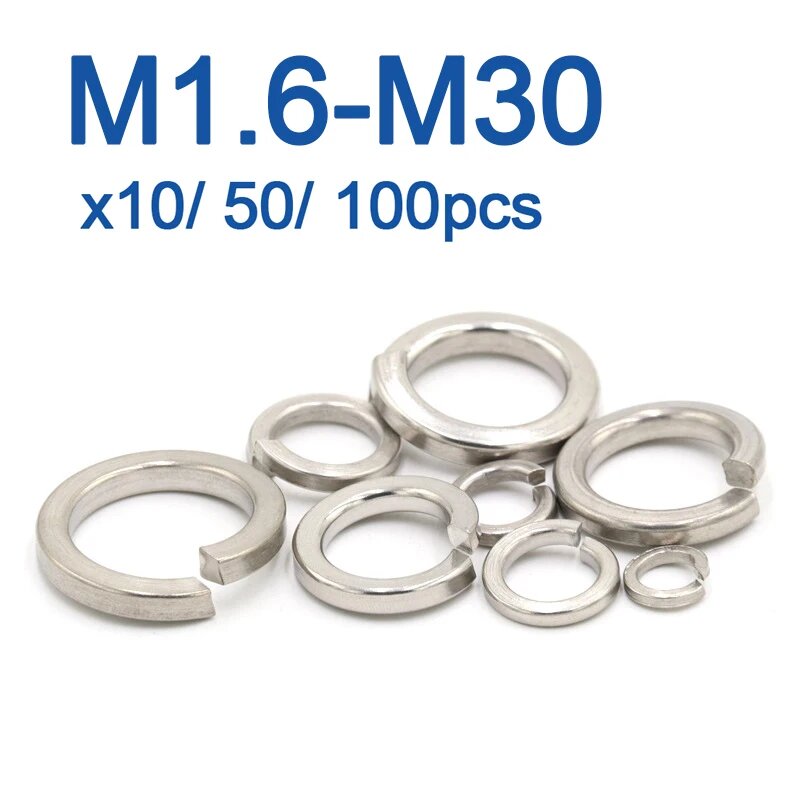 Пружинные стопорные шайбы из нержавеющей стали M1.6-M30, 10 Шт, M2
