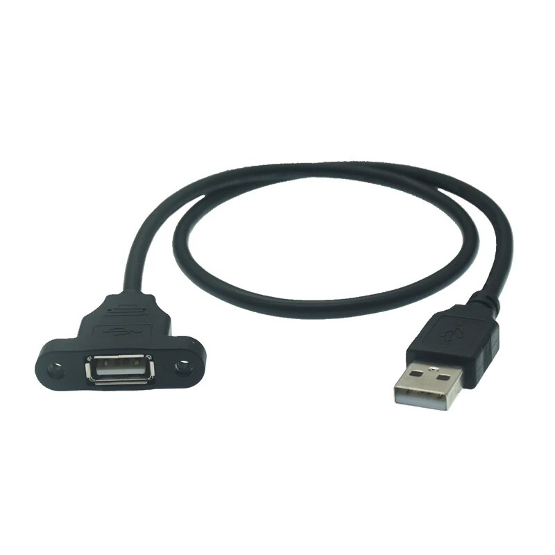 Кабель-удлинитель USB2.0 «Папа-мама» с креплением USB универсальный с отверстиями для винтов для фиксации USB2.0 на заказ, 0,3 м, 0,5 м, 1 м, 0.5M — фото 1