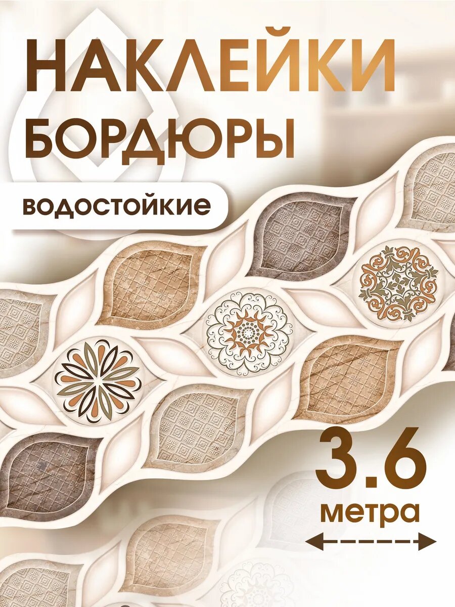 Бордюр для кухни и комнаты интерьерная наклейка