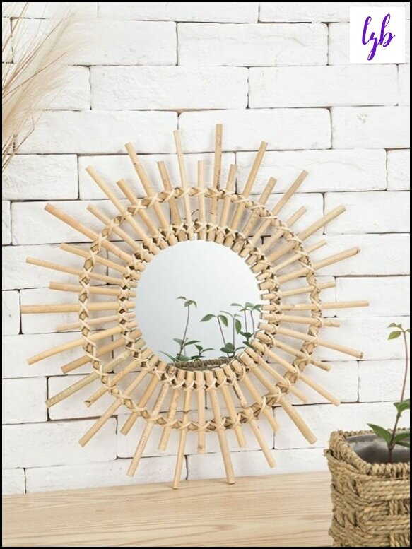 Эксклюзивное винтажное ажурное зеркало 50x50 см в скандинавском стиле для декоративного украшения вашей стены