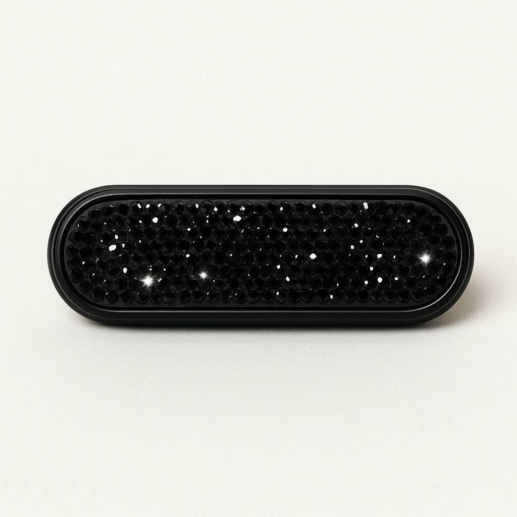 Авто визитка со стразами, компактная визитка в авто номер черный и белый