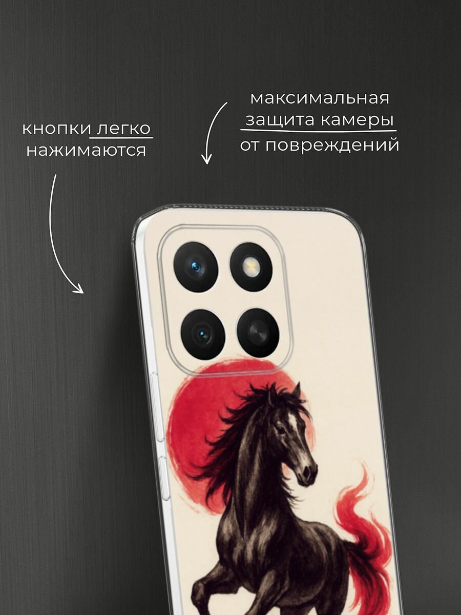 Силиконовый чехол на Honor X8c / Хонор X8c с принтом Красный вихрь — фото 1