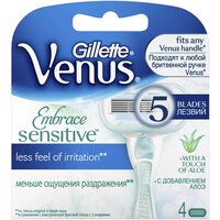 Venus Embrace Sensitive Сменные лезвия, 4 шт, с 4 сменными лезвиями в комплекте