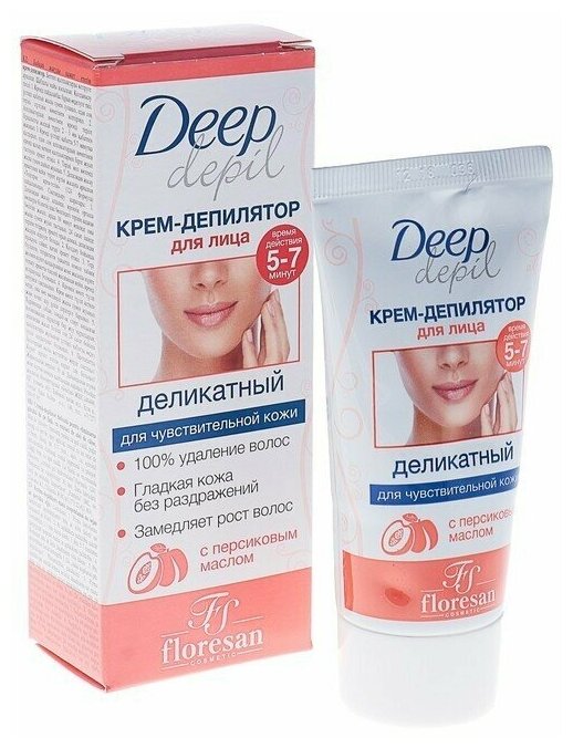 Floresan Крем-депилятор Deep Depil деликатный для лица, 50мл/