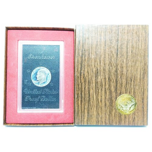 Монета 1 доллар 1972 года серебро пруф (в подарочной коробке)