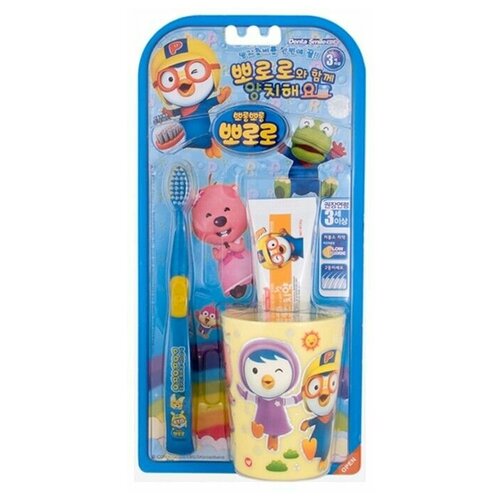 Детский набор для чистки зубов Пороро (от 3 лет) Pororo Child Toothbrush Set