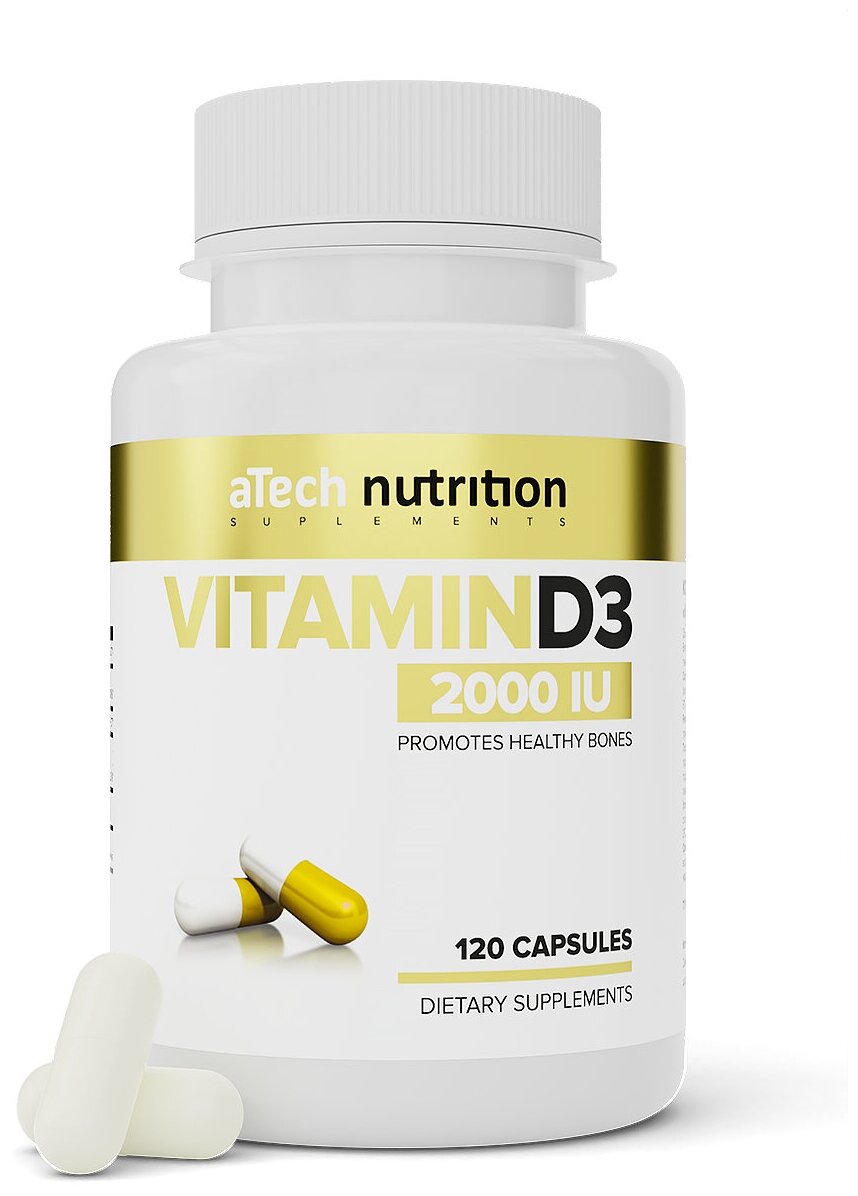 Капсулы aTech Nutrition Vitamin D3, 0.4 г, 120 шт.
