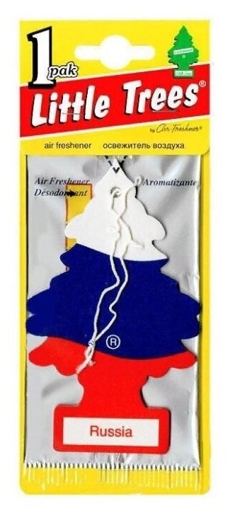 Ароматизатор (вонючка) для автомобиля Little Trees флаг Россия с запахом ваниль