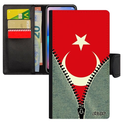 фото Чехол-книжка на мобильный iphone xs, "флаг турции на молнии" страна патриот utaupia