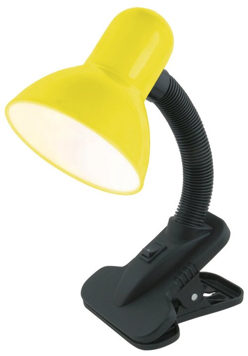 Светильник настольный прищепка Uniel TLI-222, лампа офисная, 60W, E27, металл/пластик, желтый