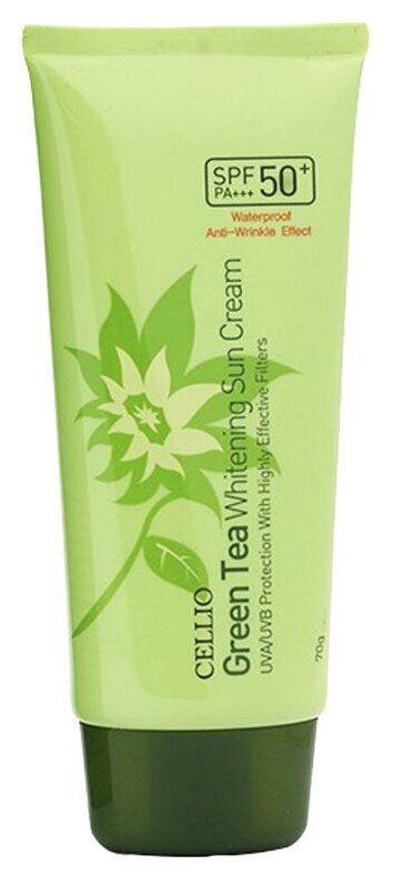 Cellio крем Green Tea Whitening Sun Cream SPF 50, 70 мл