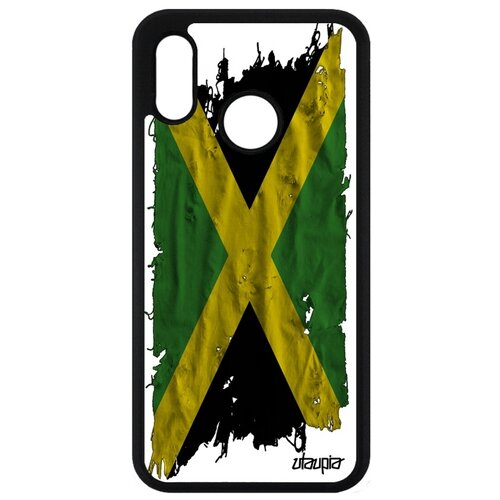 фото Чехол на мобильный huawei p20 lite, "флаг ямайки на ткани" патриот государственный utaupia